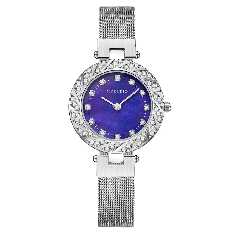 Elegant Marine Style Color Block Horseshoe Buckle Quartz Watch Women's Watches