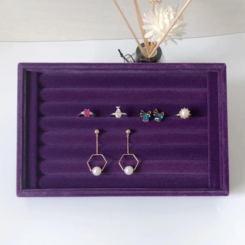Small velvet ring plate earrings earrings plate empty plate jewelry display rack jewelry storage box tray wholesale