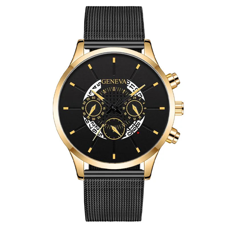 Simple Style Streetwear Color Block Buckle Quartz Watch Men's Watches