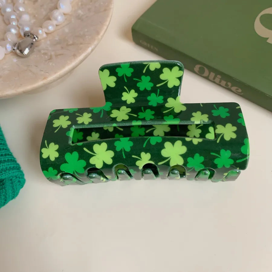 Vacation Simple Style Women's Four Leaf Clover Arylic Hair Claws