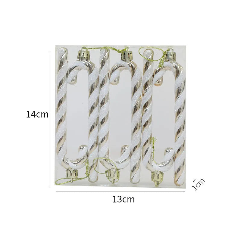 Christmas Tree Decoration Festive Atmosphere Plastic Cane Ornament Hanging Charms Christmas Holiday Decorations