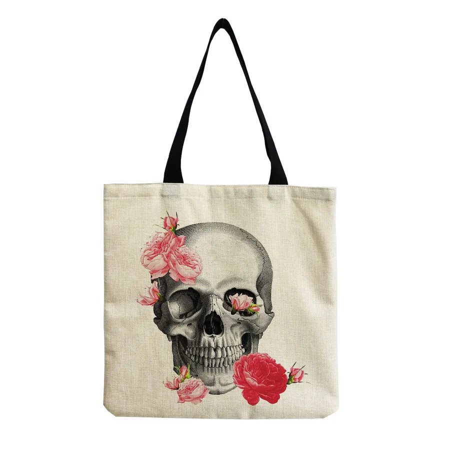 Unisex Casual Punk Skull Shopping bags