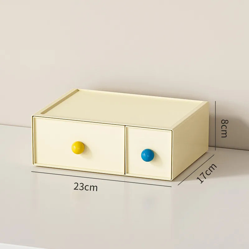 Dopamine Desktop Overlay Storage Cabinet Drawer Student Desk Stationery Storage Box Rubber Belt Hairpin Jewelry Fit Box