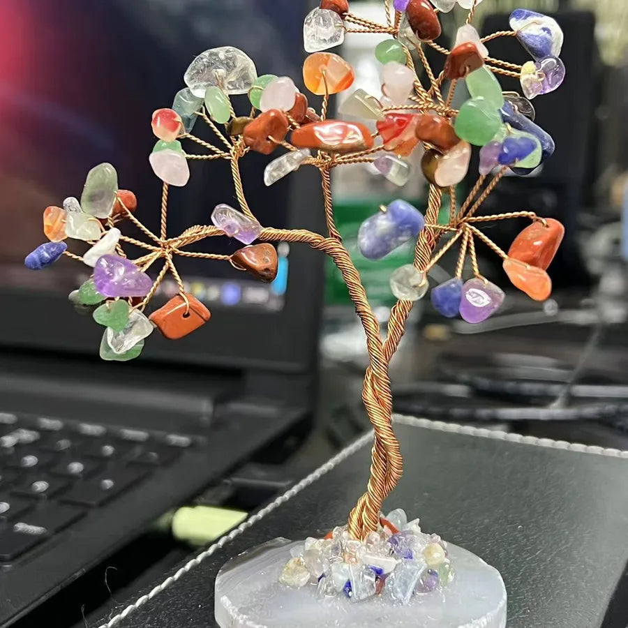 Original Design Handmade Life Tree natural stone Agate Ornaments Artificial Decorations