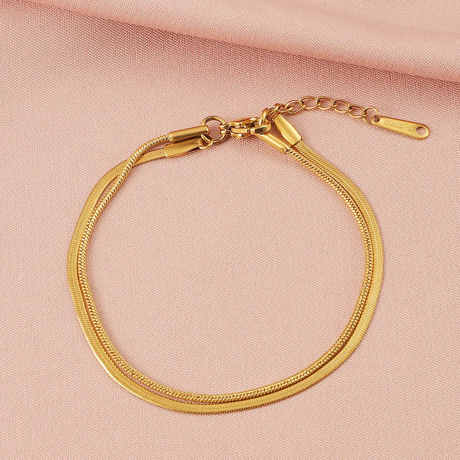 Basic Simple Style Commute Geometric 304 Stainless Steel snake chain Bracelets In Bulk