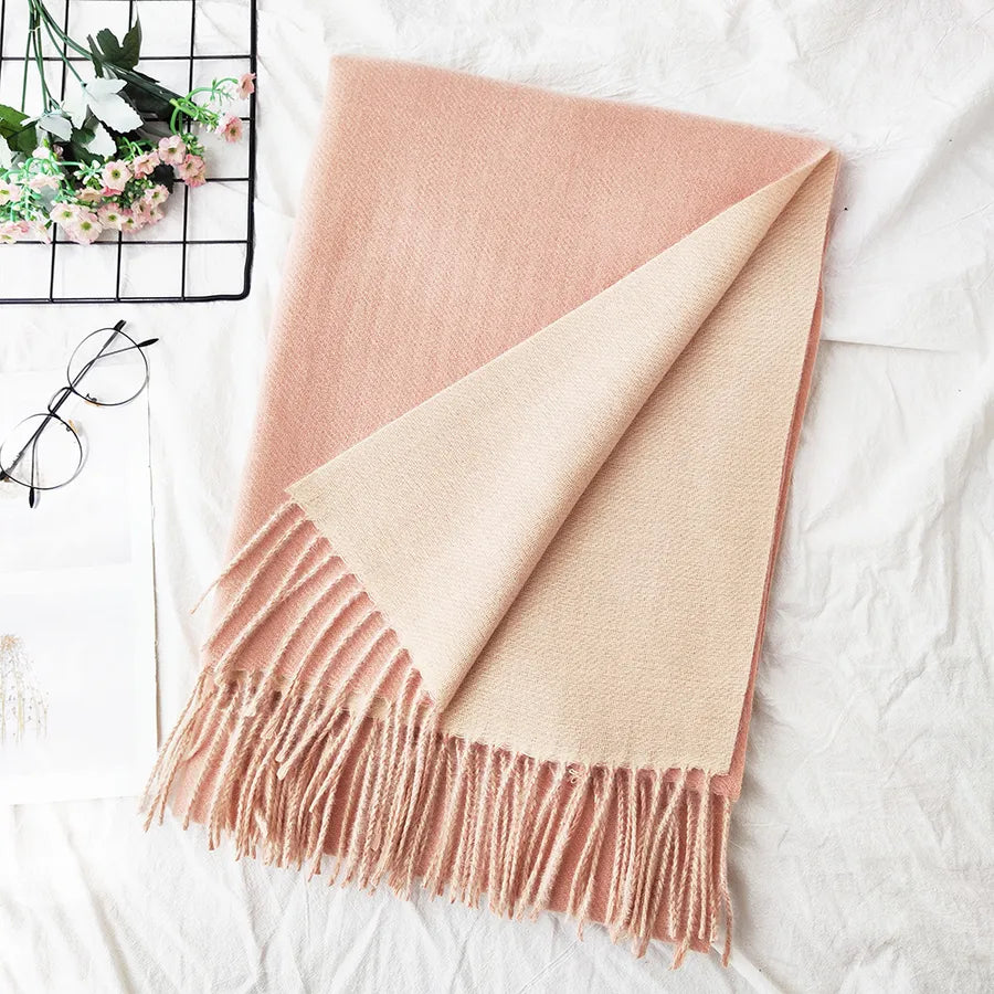 Unisex Sweet Simple Style Solid Color Imitation cashmere Polyester Scarf