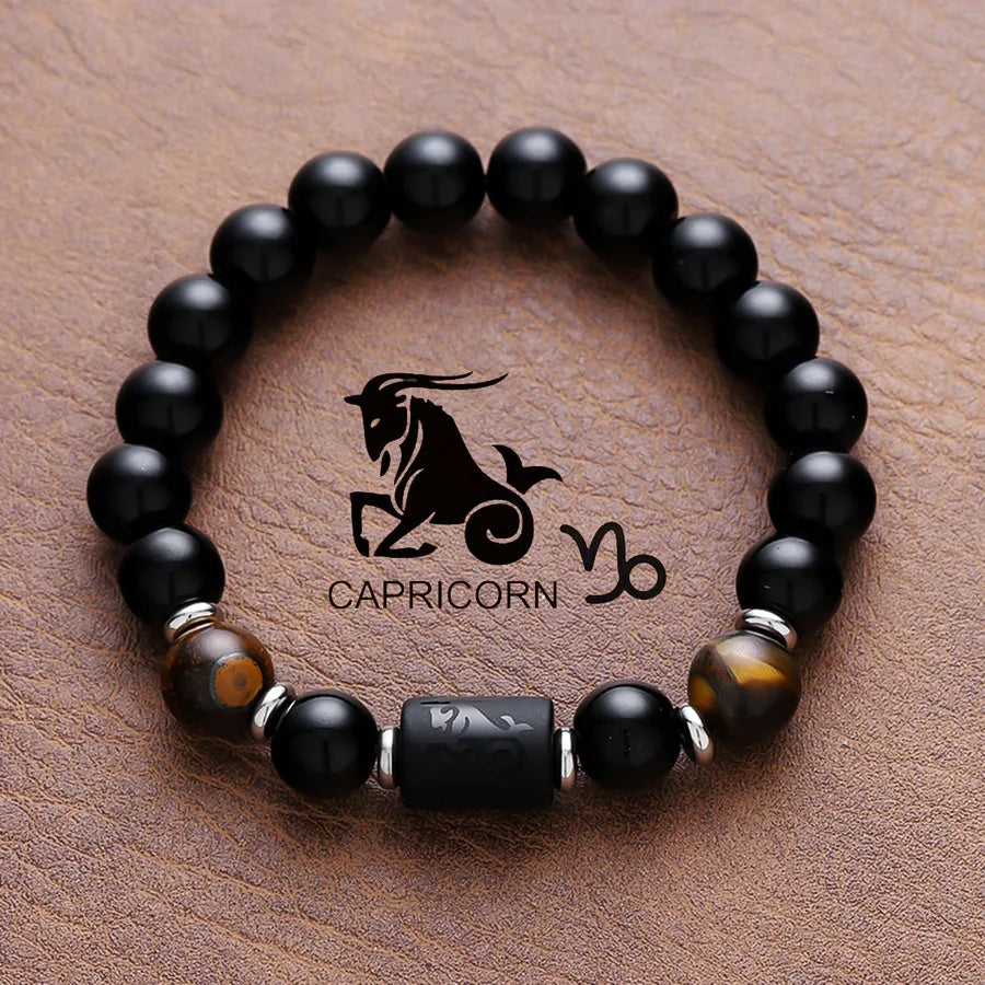 Vintage Style Simple Style Constellation Titanium Steel Plating Unisex Bracelets Men Beaded Bracelets