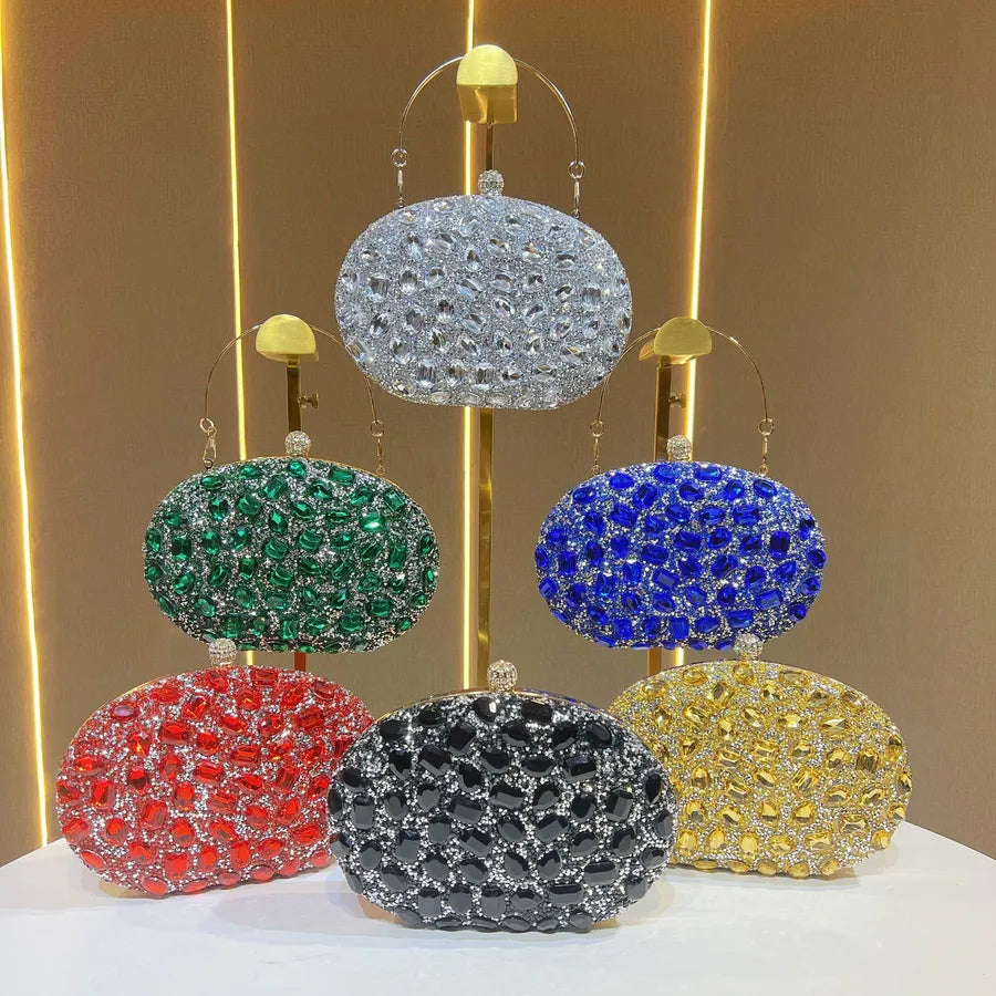 Fashionable Diamond Embedded Evening Bag Women's Clutch Shoulder Crossbody Bag Elegant Dinner Party Handbag Stylish Wallet