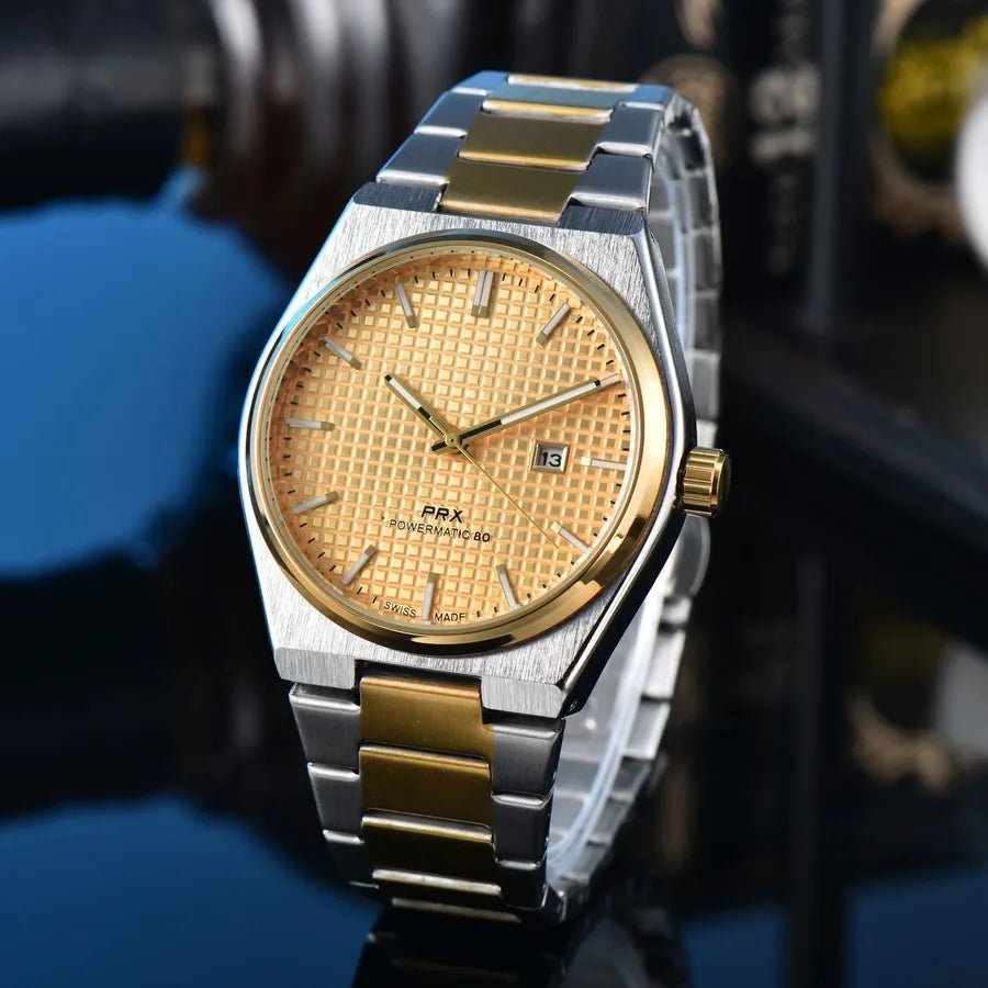 Business Classic Style Color Block Solid Color Horseshoe Buckle Quartz Men's Watches