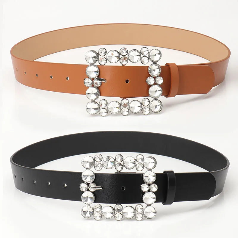 Elegant Basic Simple Style Solid Color Imitation Leather Alloy Plating Women's Leather Belts