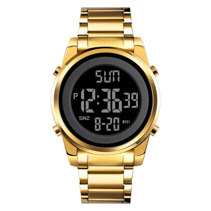 business solid color double side snaps electronic men's watches