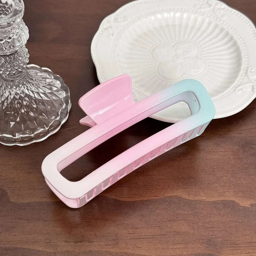 Dove Elegant Green Pink Gradient Shark Hair Clip Women's Luxury Sensation Headwear Perfect for Updos and Ponytails