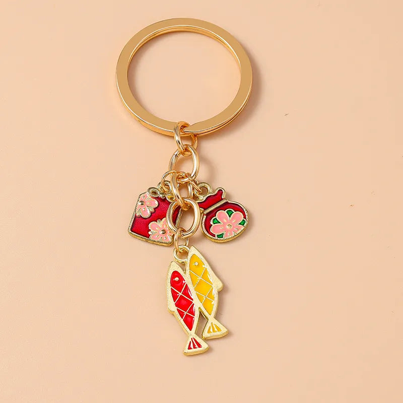 Cute Simple Style Commute Fish Bone Alloy Keychain
