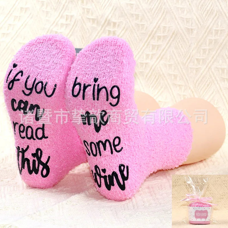 unisex casual letter polyester crew socks a pair