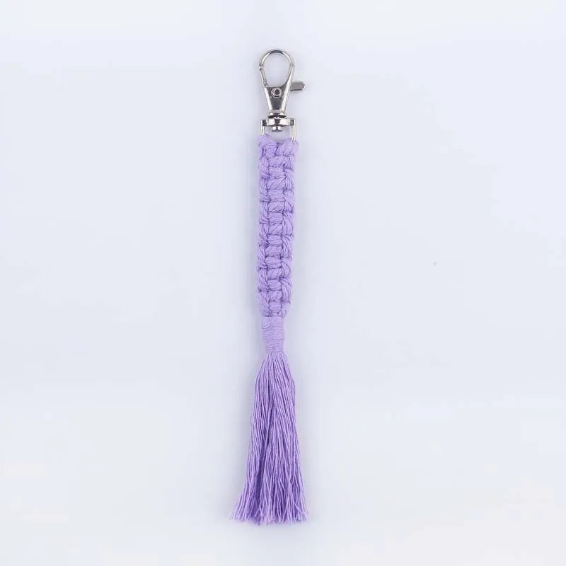 simple style korean style solid color cotton unisex bag pendant keychain