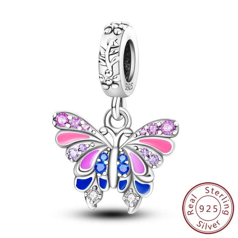 1 Piece 20.3*13.9mm 925 Sterling Silver Zircon Infinity Moon Pendant Beads Jewelry Accessories