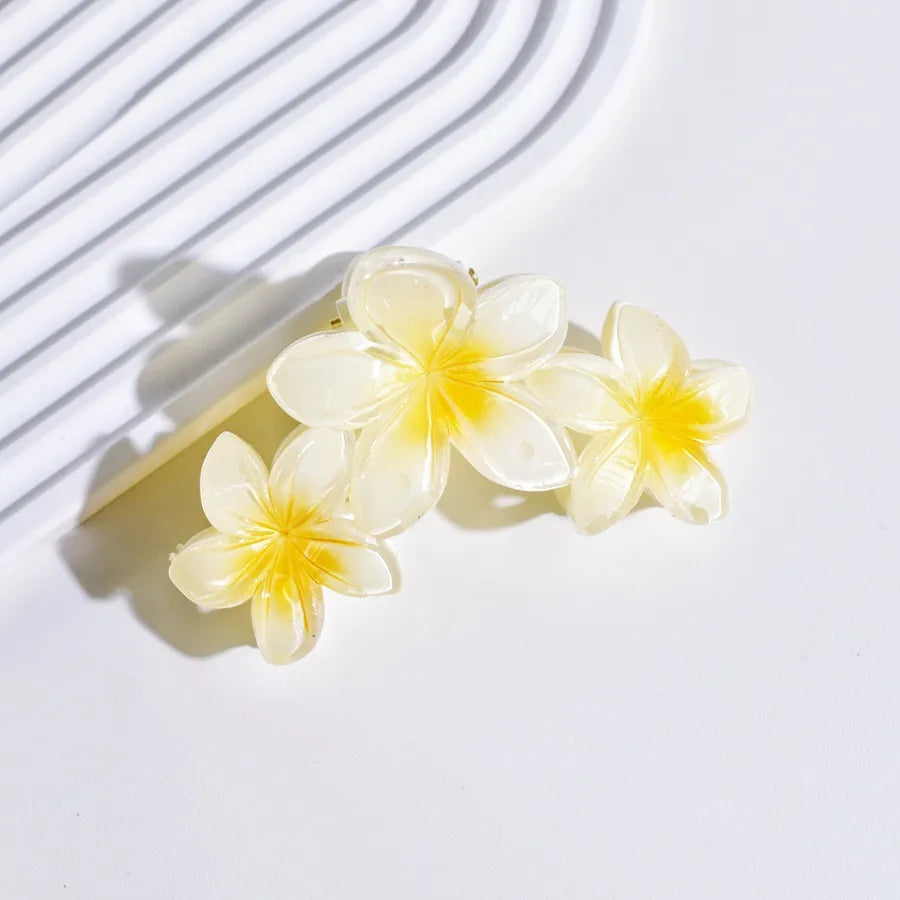 Elegant Women's Plumeria Plastic Hair Claws