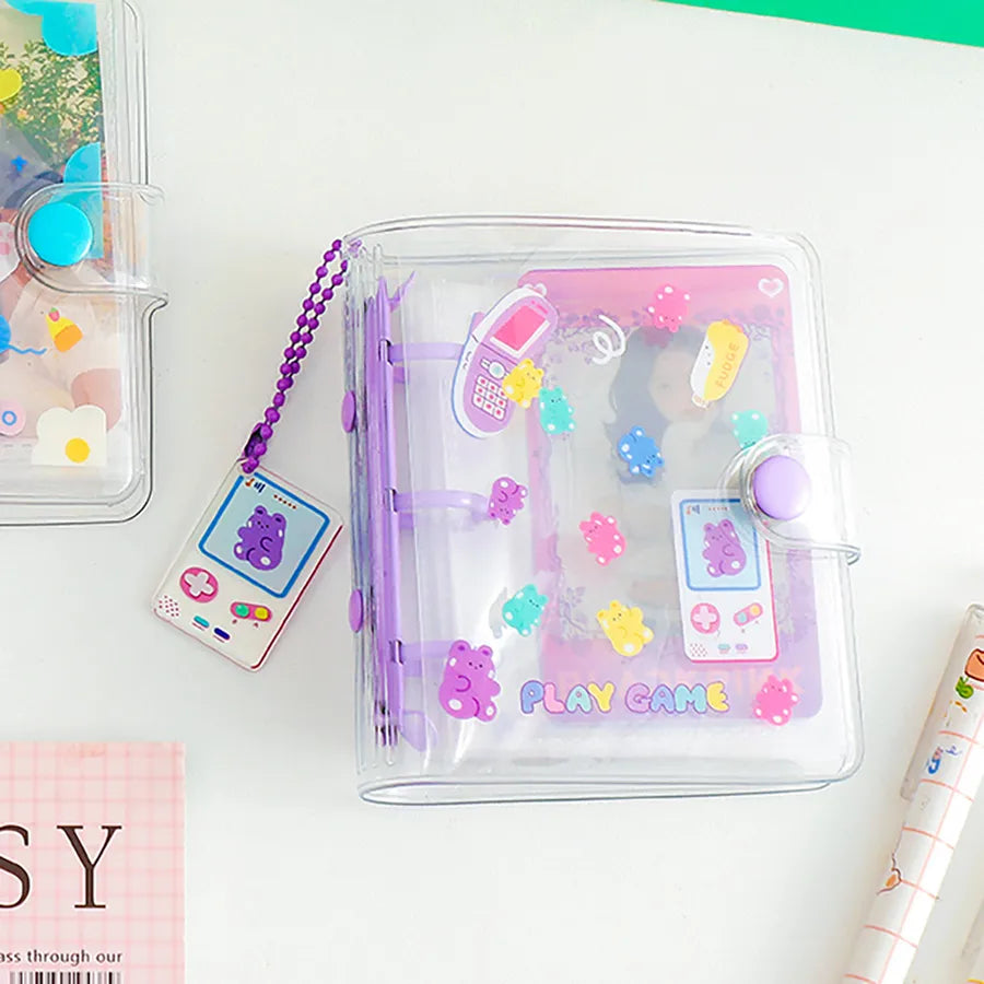 cartoon cute transparent three-hole album pvc binder diy hand account book