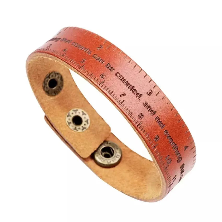 Style ECG Cowhide Student Bracelet Scale Ruler Bracelet Full of Passion and Belief Bracelet