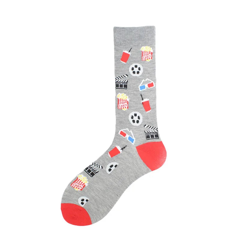 men's cartoon style animal cotton ankle socks a pair