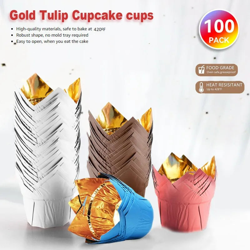 Simple Style Solid Color Single-Sided Aluminum Composite Paper cake cups