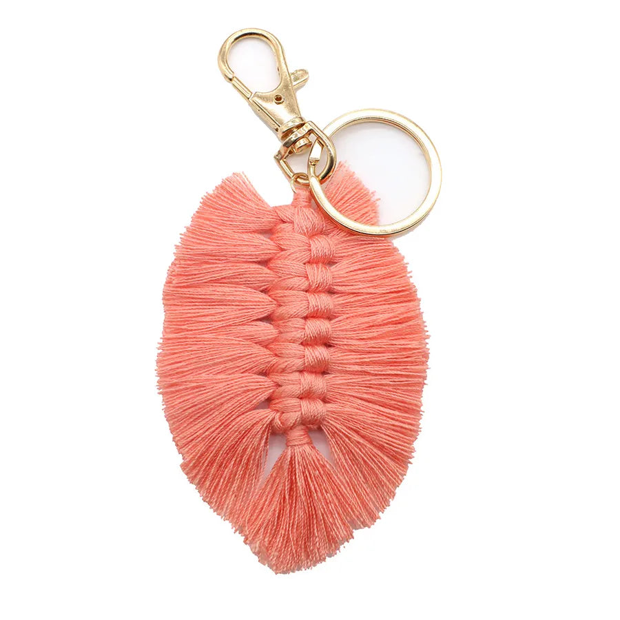 fashion leaves cotton unisex bag pendant keychain 1 piece