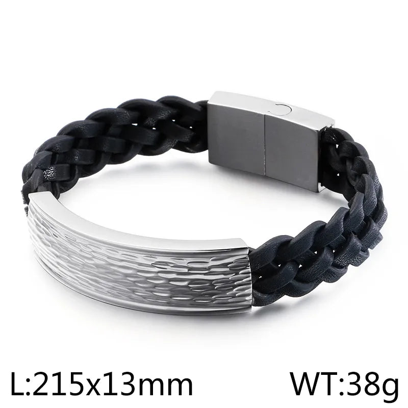 Punk Geometric Titanium Steel 18K Gold Plated Men's Bangle
