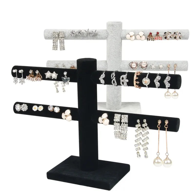 1 Piece Plastic Flannel Casual Simple Style Solid Color Jewelry Display Jewelry Rack