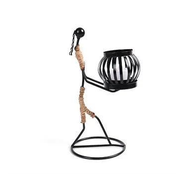retro simple style abstract metal candlestick
