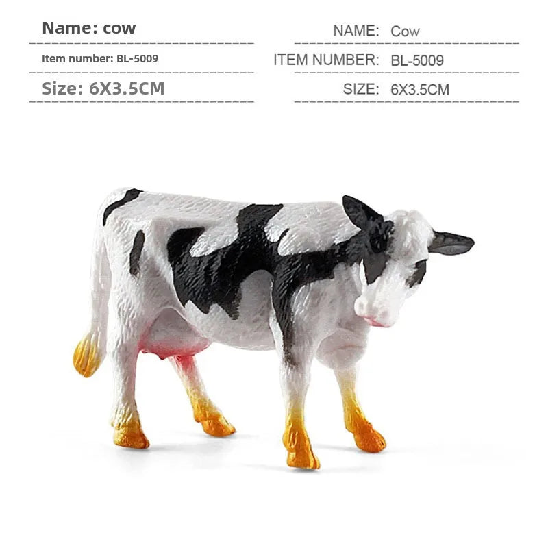 simulation mini farm poultry chicken duck goose cow gold small animal miniature model sand table ornaments wholesale