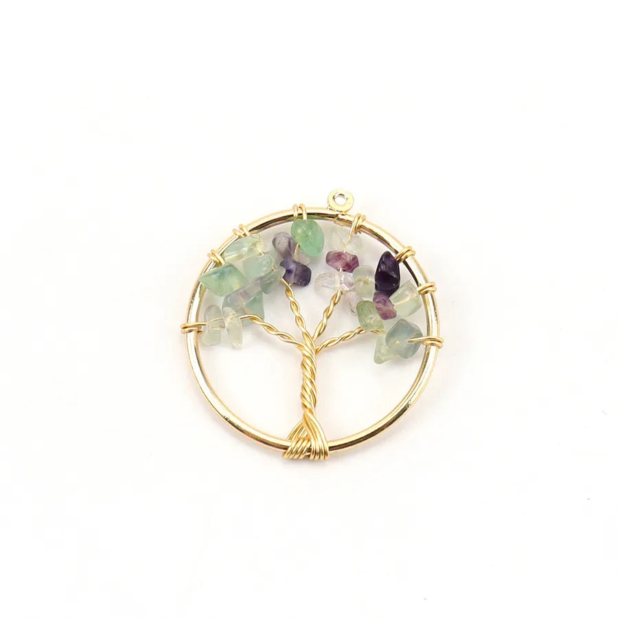 simple style lucky tree natural stone agate wholesale pendants