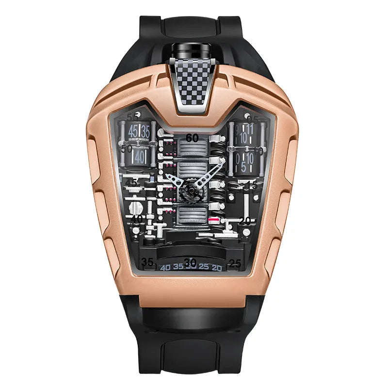 Sports Solid Color Single Folding Buckle Quartz Watch Men's Watches