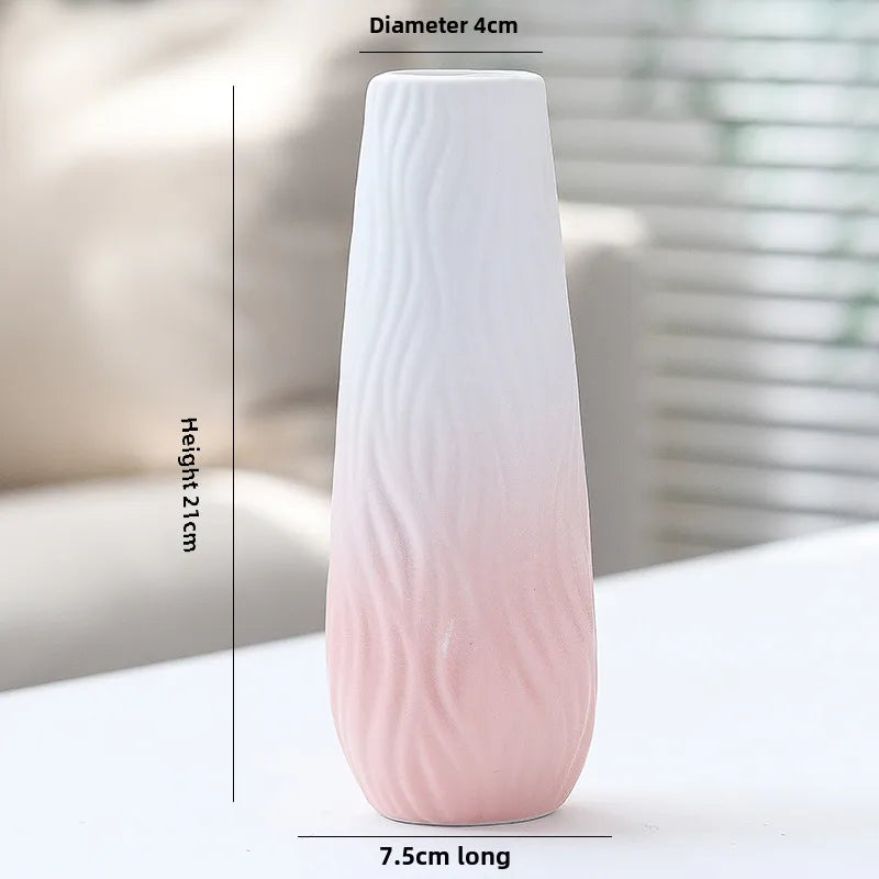 Simple Modern Star Ceramic Vase Ornaments Living Room White Porcelain Fresh Dried Flower Creative Ceramic Flower Set