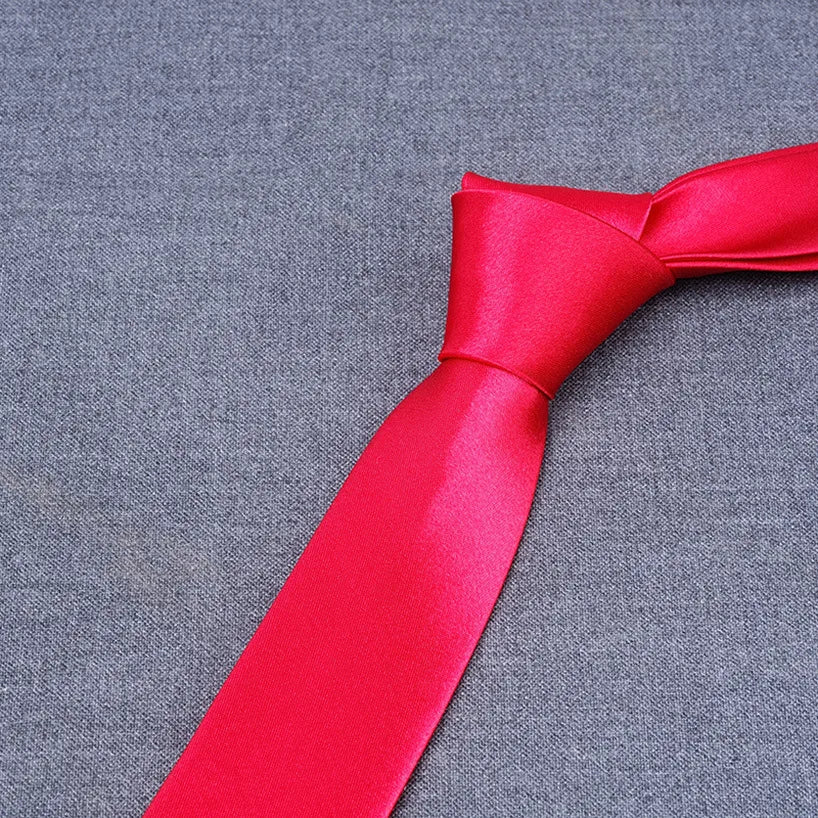 formal solid color polyester satin unisex tie