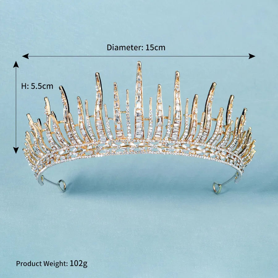 retro queen crown alloy rhinestone wedding crown