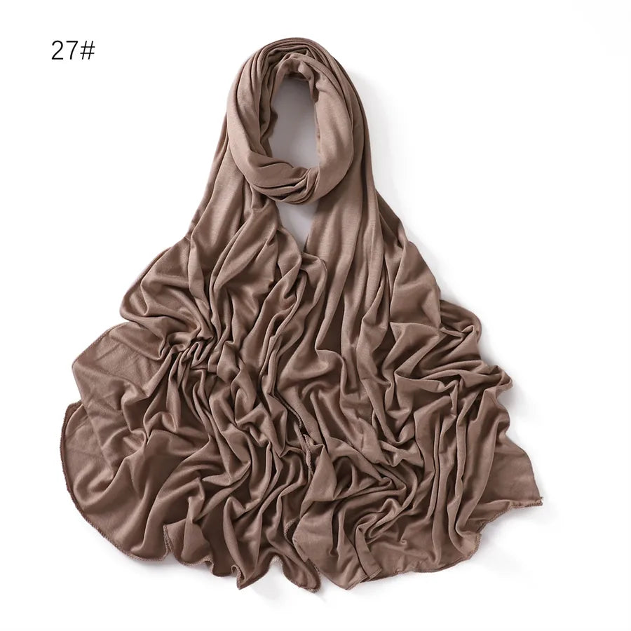 women's basic solid color mercerized cotton modal cotton linen scarves