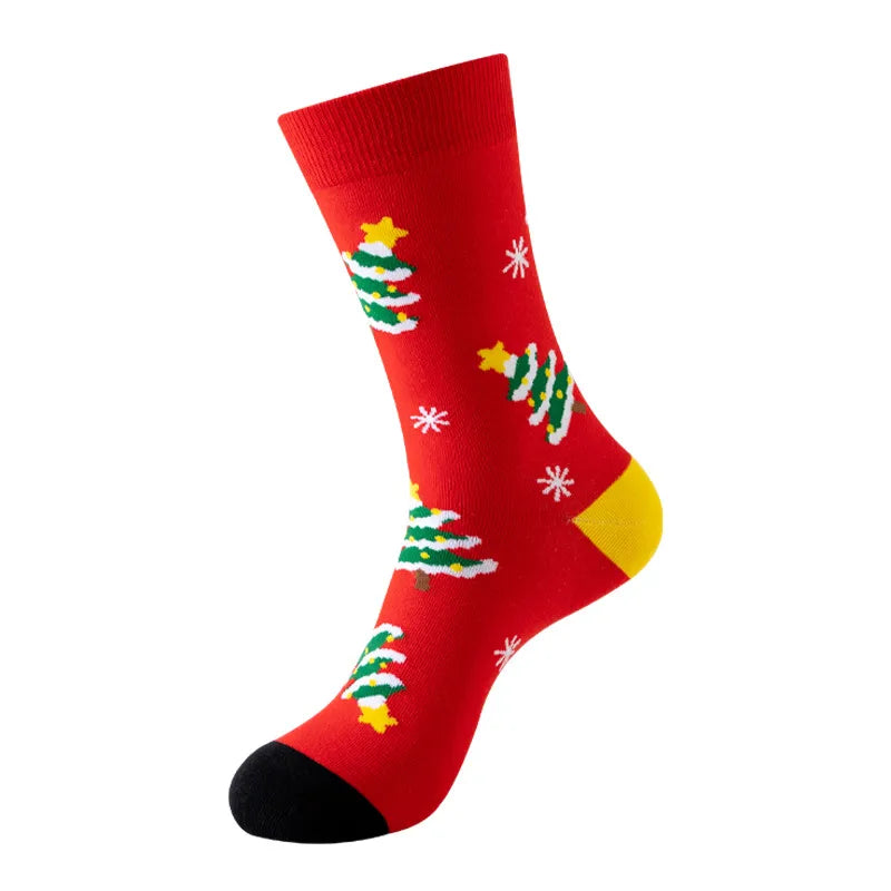 Christmas Cute Modern Style Unisex Christmas Tree Gingerbread Snowman Cotton Polyester Ankle Socks A Pair