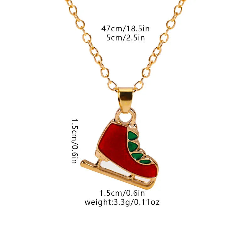 Christmas Elements Deer Santa Claus Alloy Pendant Necklace Christmas Socks Drop Oil Bell Pendant Best Friend Jewelry