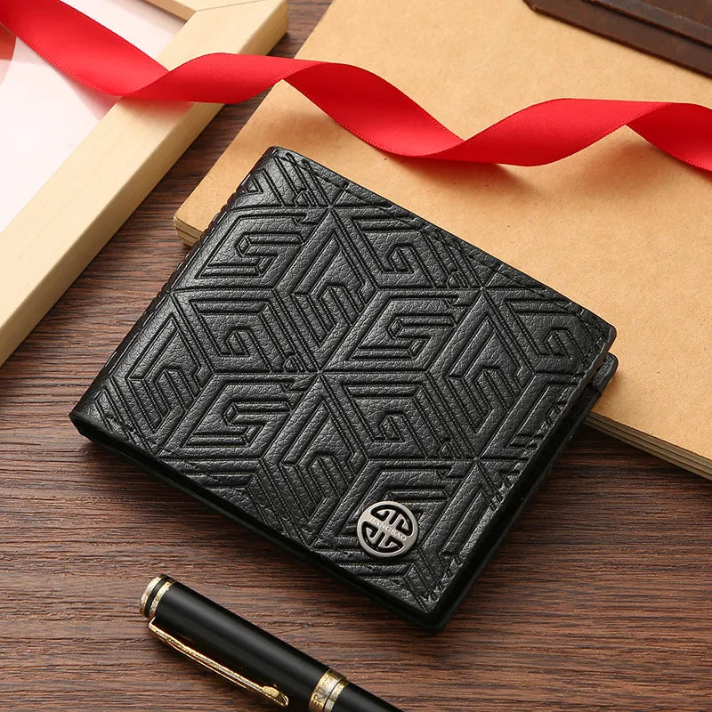 Men's Solid Color PVC Open Small Wallets