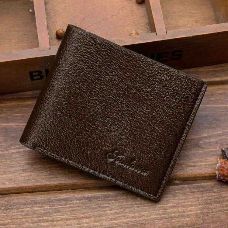 pu leather short ultra-thin men's wallet
