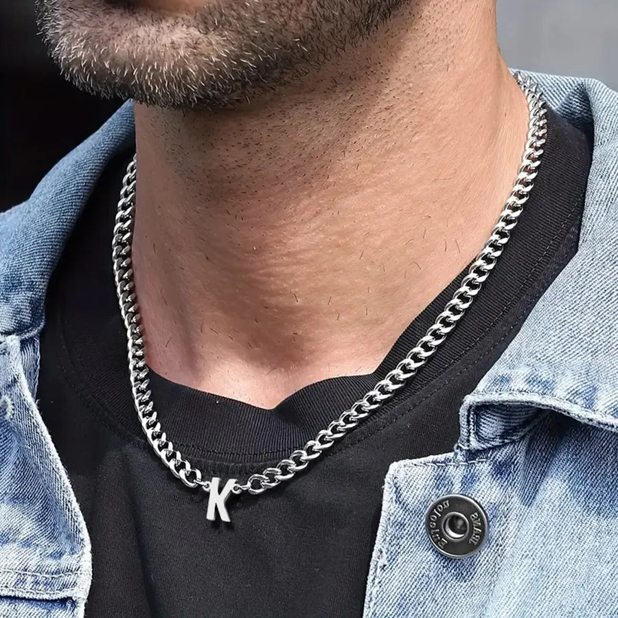 Retro Simple Style Classic Style Letter 201 Stainless Steel 304 Stainless Steel Men's Pendant Necklace