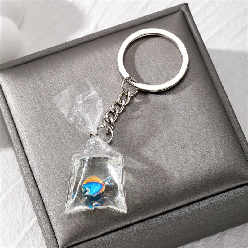 casual vintage style simple style fish resin bag pendant keychain