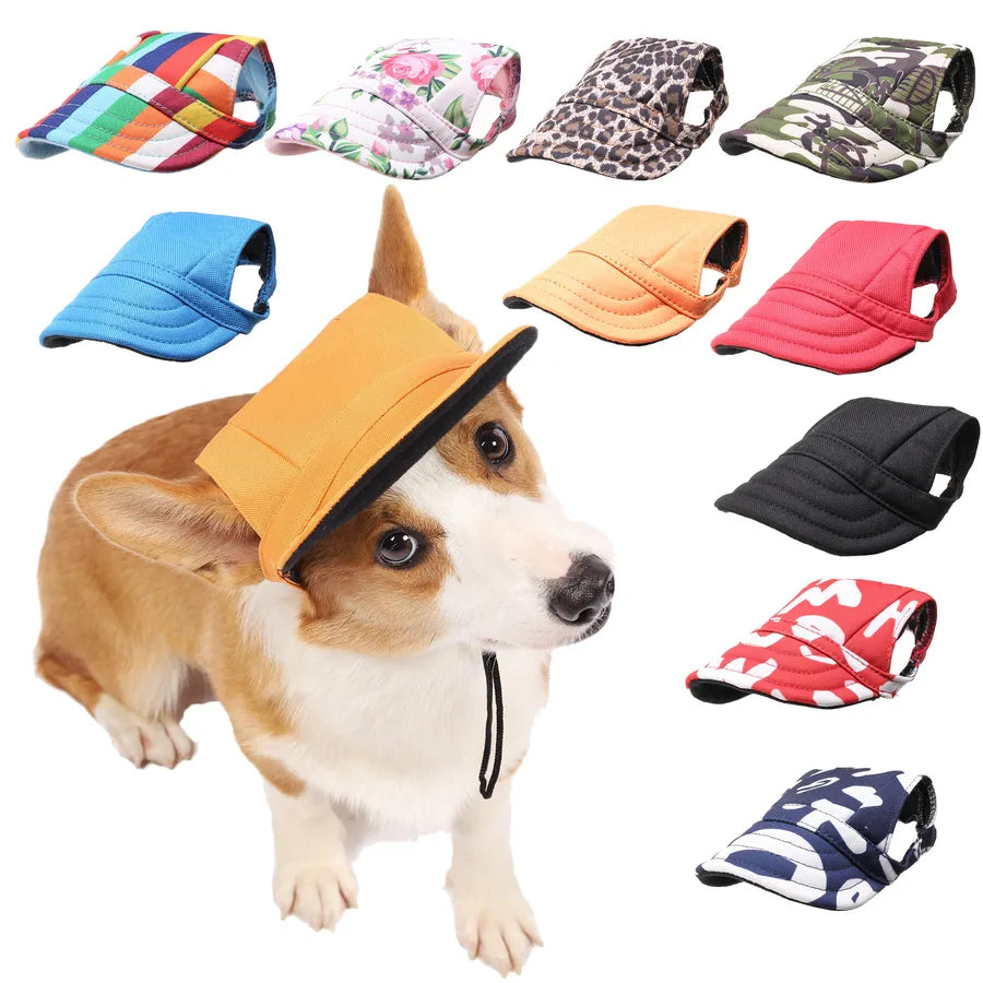 simple style canvas oxford cloth stripe pet hat