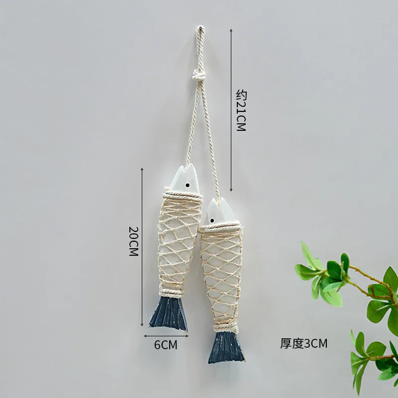 Cute Marine Style Hippocampus Fish Wood pendant Wall Art
