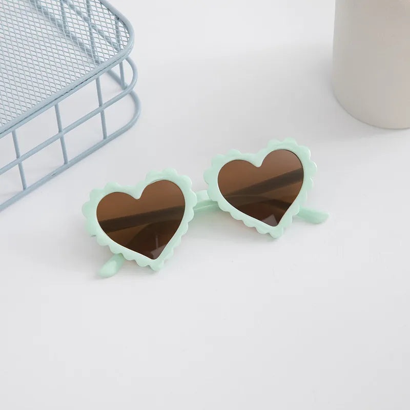 Elegant Simple Style IG Style Heart Shape Resin Special-Shaped Mirror Full Frame Kids Sunglasses