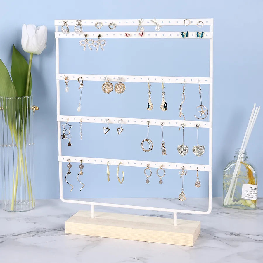 Wrought Iron Creative Earrings Pine Bottom Household Hanging Earrings Earrings Storage Jewelry Display Shelf Factory Wholesale