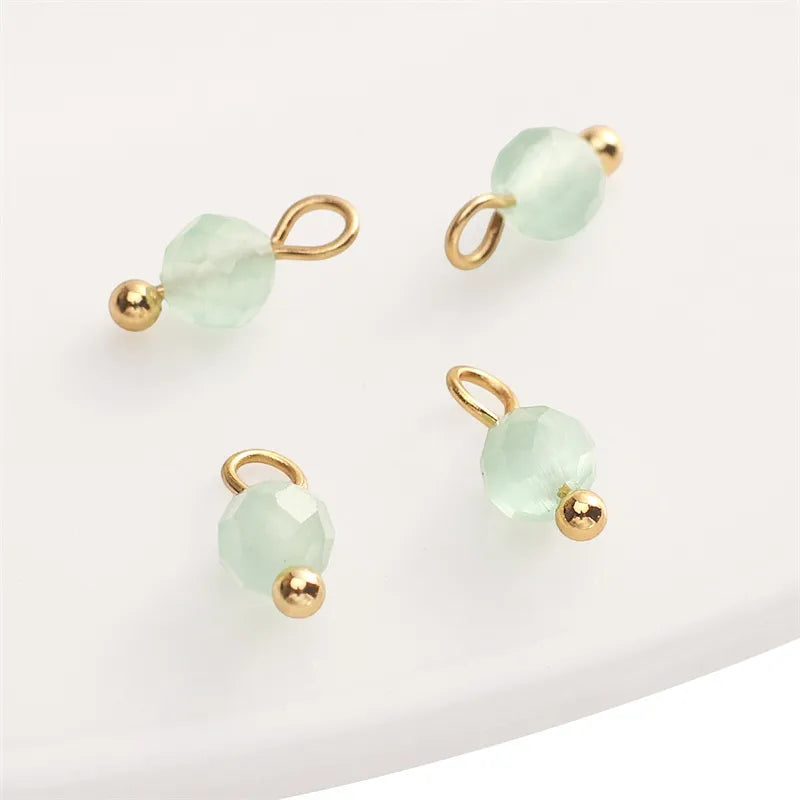 Handmade Natural Stone Pendant Beads Small Drop Earrings Bracelet Necklace Weaving Material Accessories Simple Style Jewelry