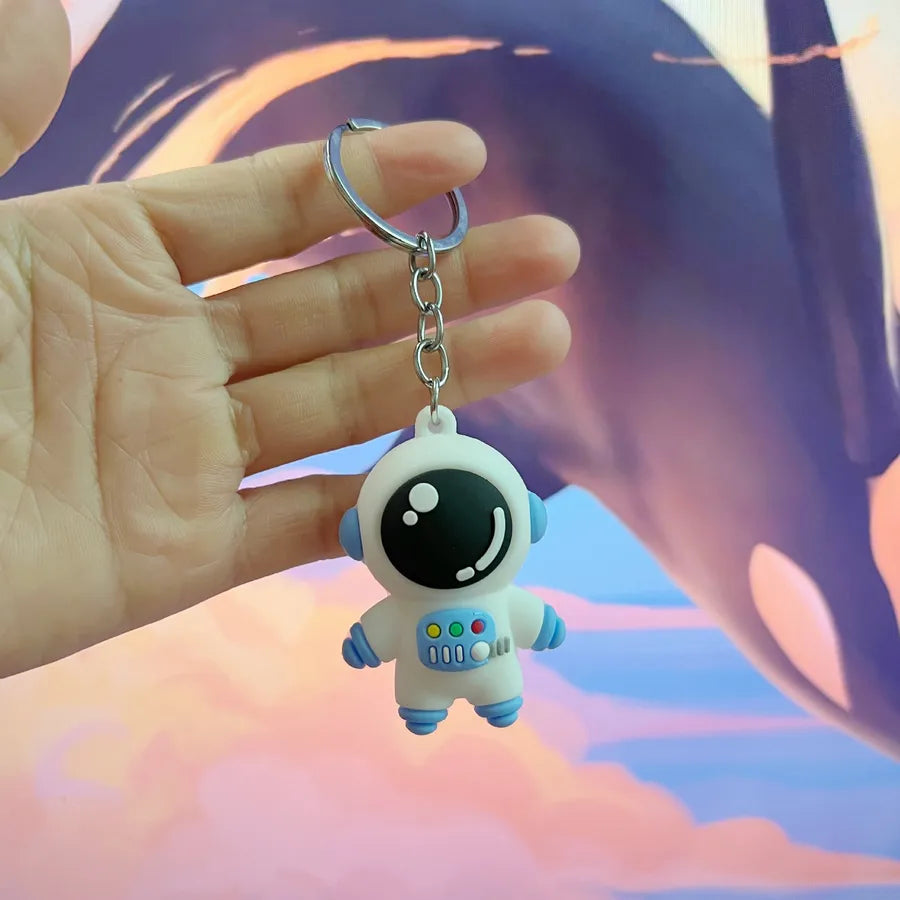 cute astronaut pvc unisex bag pendant keychain 1 piece