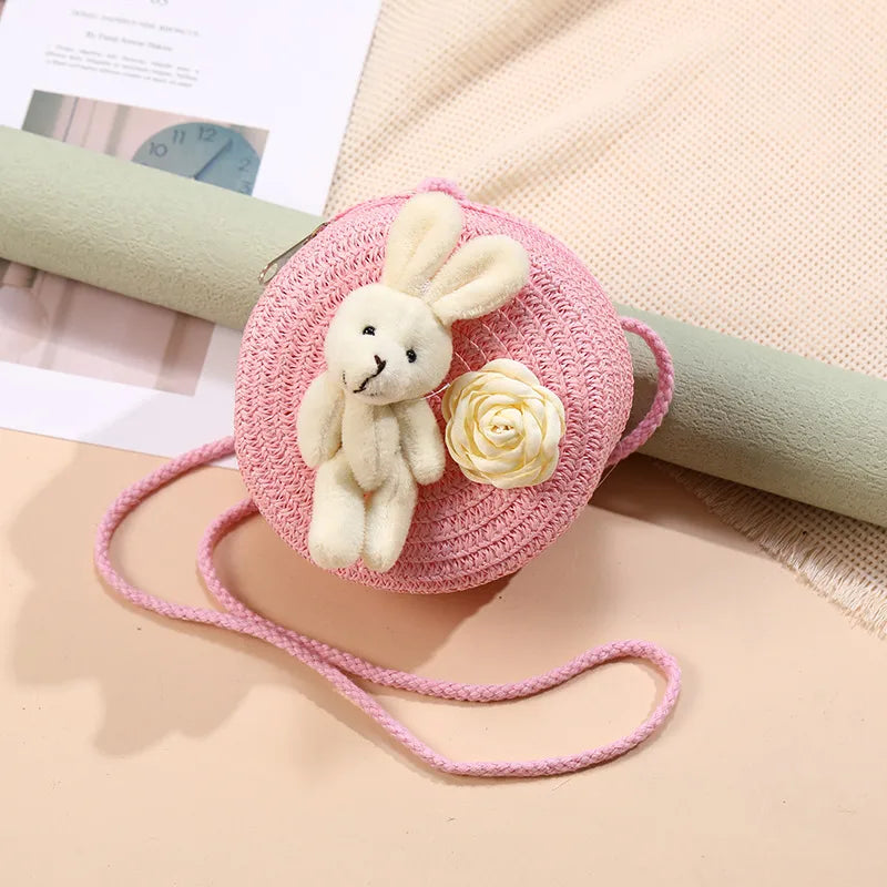 Straw Island Beach Woven Bag Women  New Popular Bag Seaside Straw Bag Cute Kid's Messenger Bag