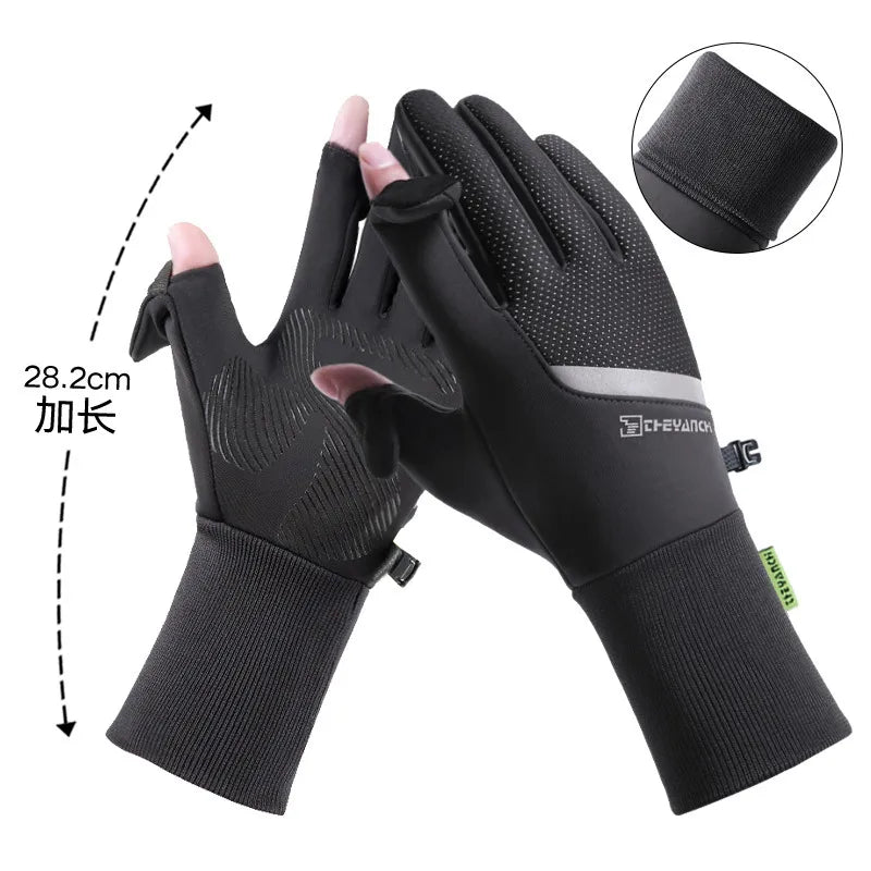Cycling gloves winter Q9063 Waterproof warm velvet touch screen windproof motorcycle fitness outdoor sports gloves